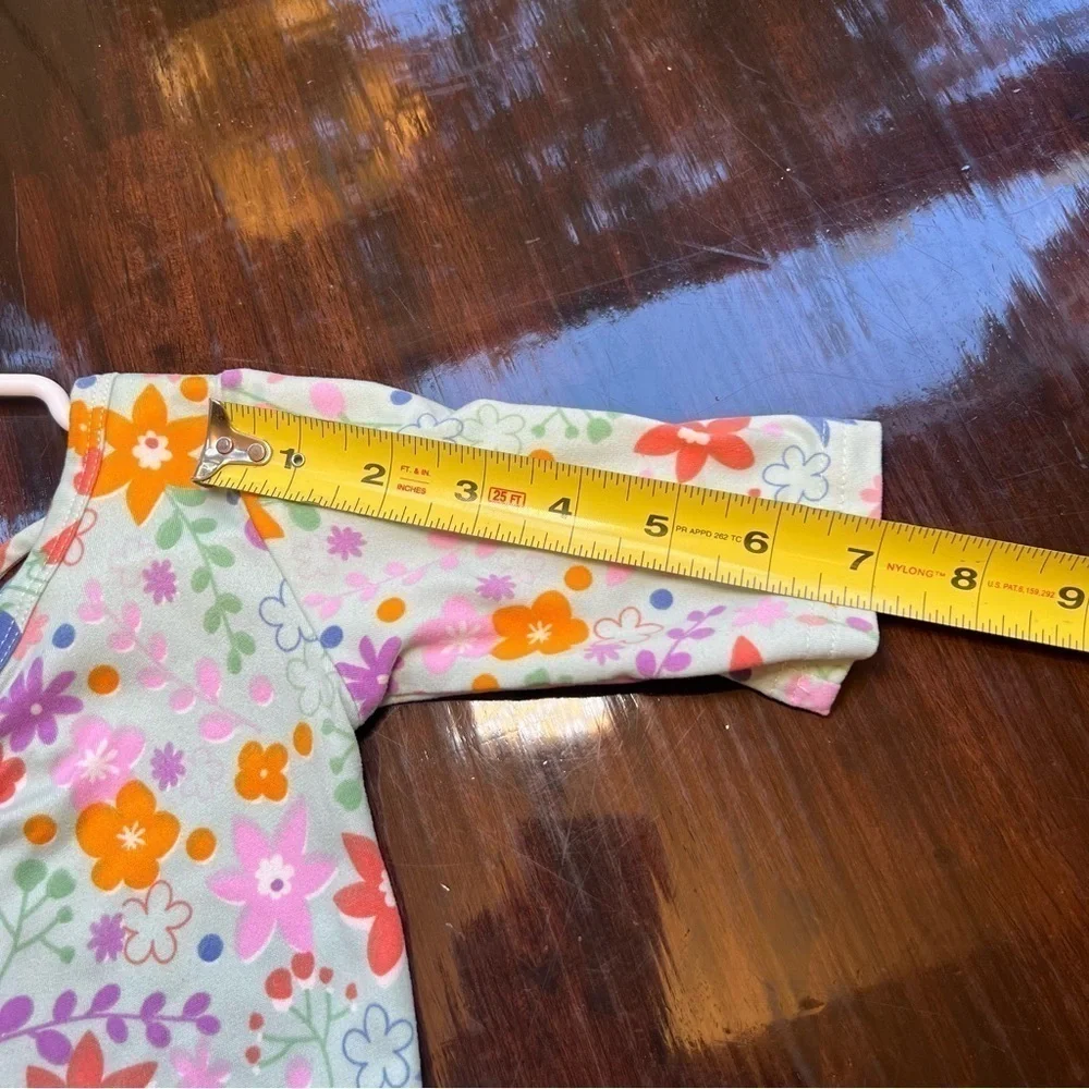 Dot Dot Smile Short Sleeve Kids Dress Mint Green With Flowers Size 2T